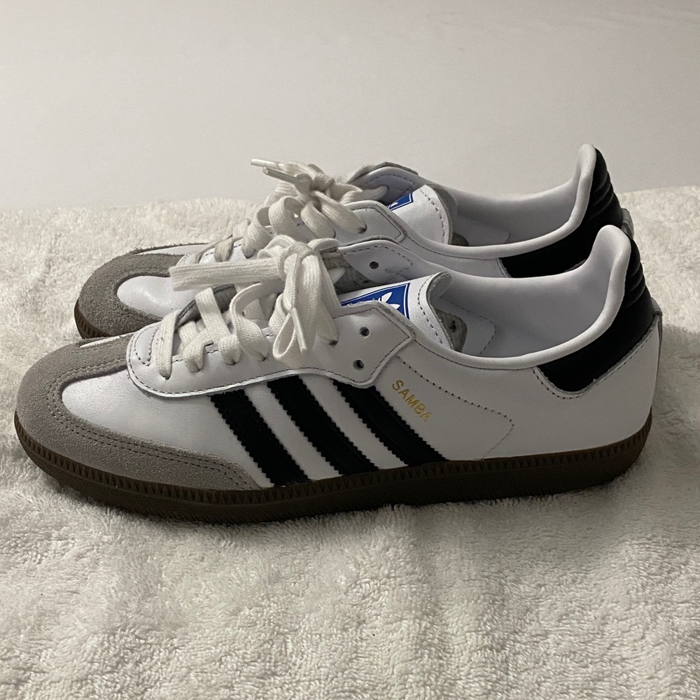 Adidas SAMBA White/Gray/Black Retro Leather Sneakers